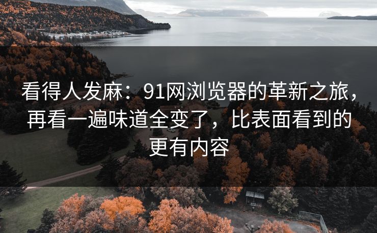 看得人发麻：91网浏览器的革新之旅，再看一遍味道全变了，比表面看到的更有内容