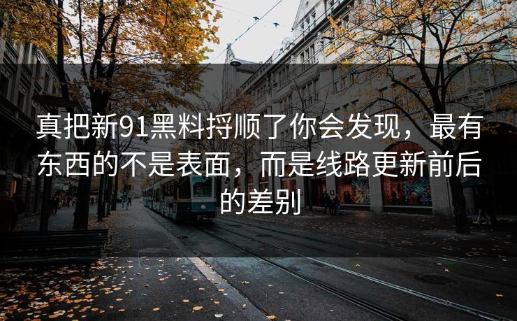 真把新91黑料捋顺了你会发现，最有东西的不是表面，而是线路更新前后的差别