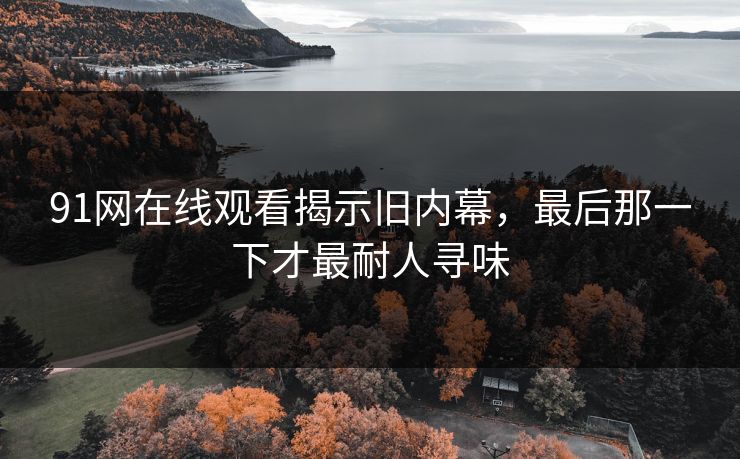 91网在线观看揭示旧内幕，最后那一下才最耐人寻味