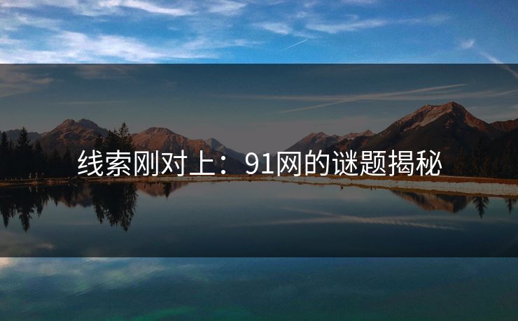 线索刚对上：91网的谜题揭秘