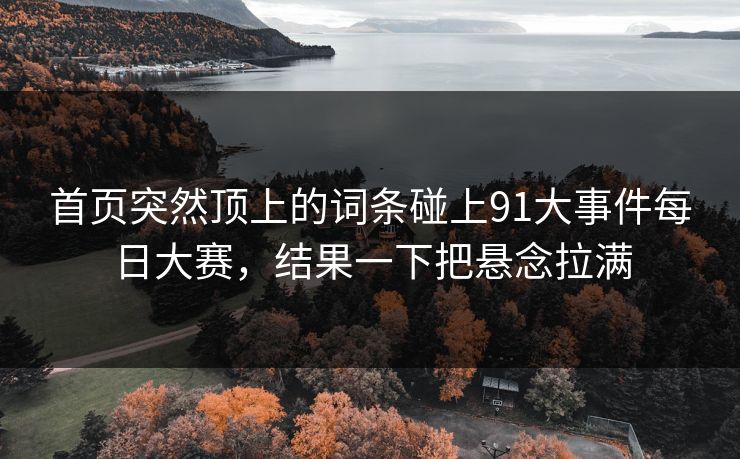 首页突然顶上的词条碰上91大事件每日大赛，结果一下把悬念拉满