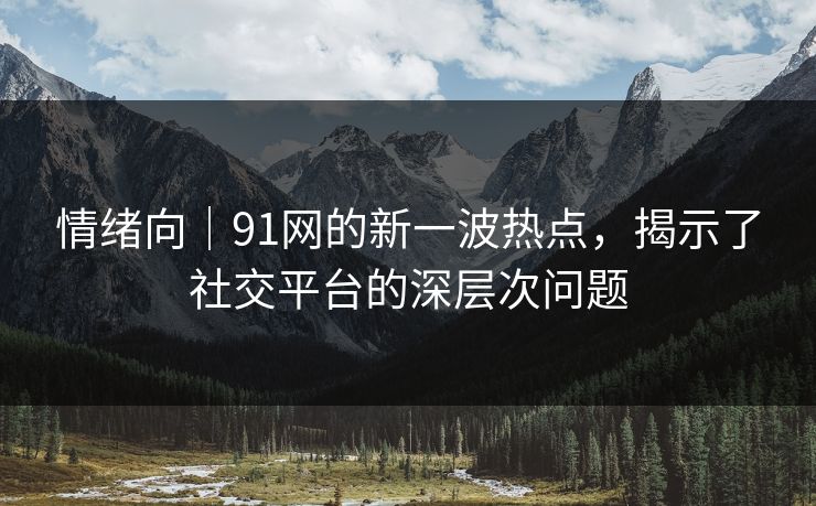 情绪向｜91网的新一波热点，揭示了社交平台的深层次问题