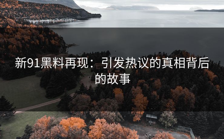 新91黑料再现：引发热议的真相背后的故事